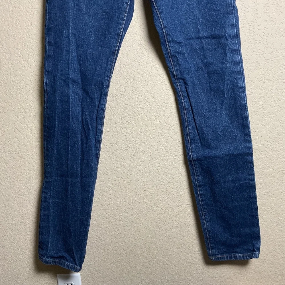 Levis Womens W25 L32 501 Skinny Premium Blue Denim High Wasted Jeans - Picture 4 of 10
